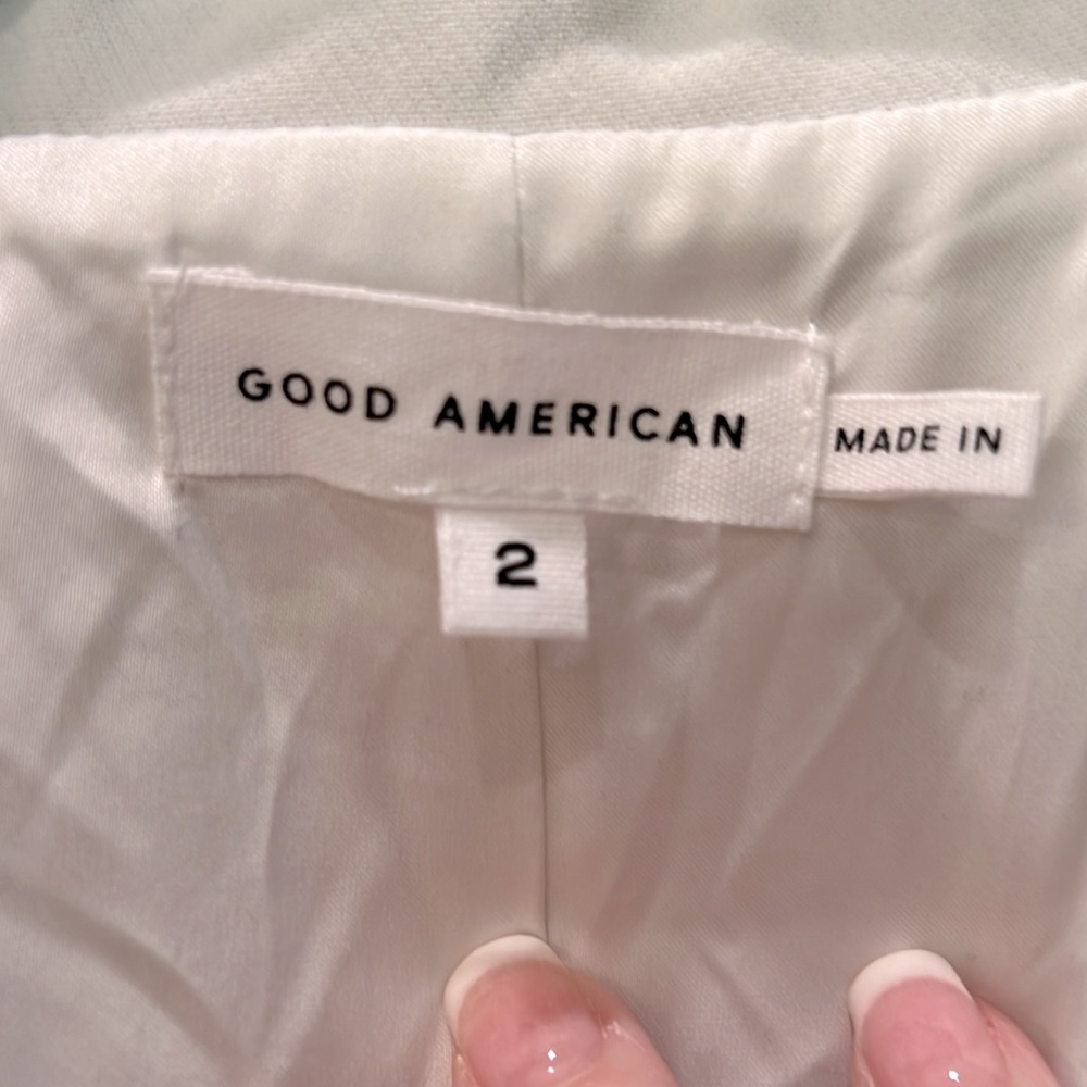 š¤ NWT Good American Fitted Blazer Ivory Size 2 MEDIUM - Picture 9 of 12